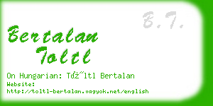 bertalan toltl business card